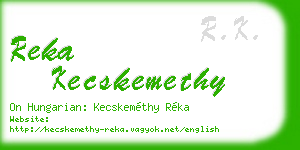 reka kecskemethy business card