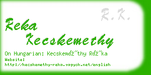 reka kecskemethy business card